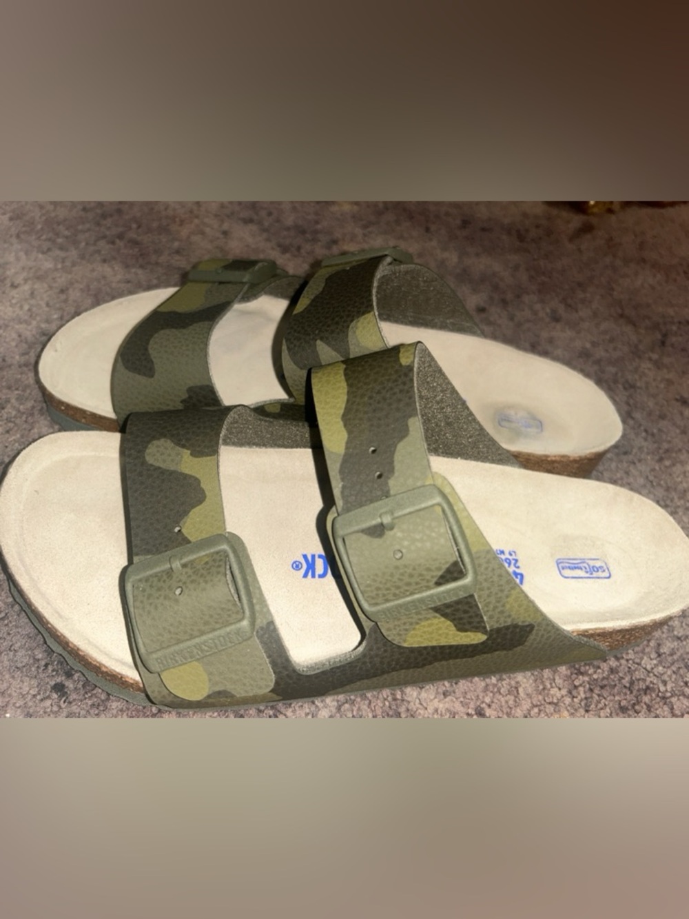 Birkenstock Camo Dual-Buckle Slide Sandals - Olive Green